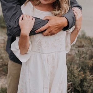 Anthropologie white boho dress